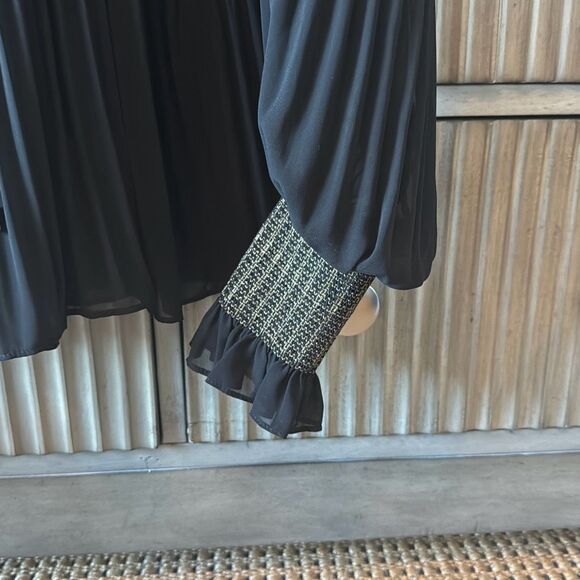 DEREK LAM 10 CROSBY Helena Pleated Chiffon Blouse size 2 - Picture 8 of 16